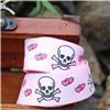 Order  Pirate Ribbon - Skull & Cross Bones Hearts/Pink
